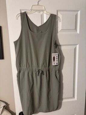 RBX Olive Green Sleeveless Drawstring Waist Dress